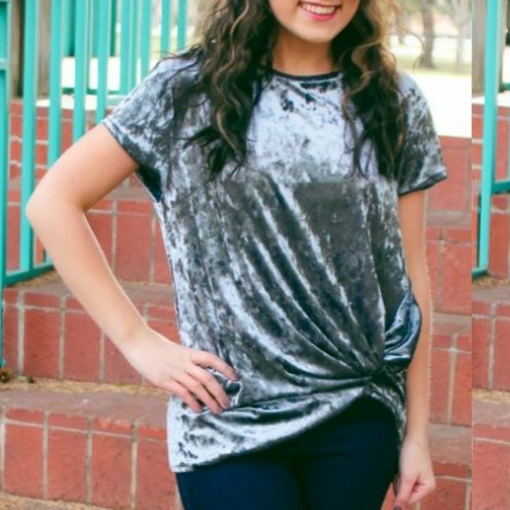 Cinched velvet tee